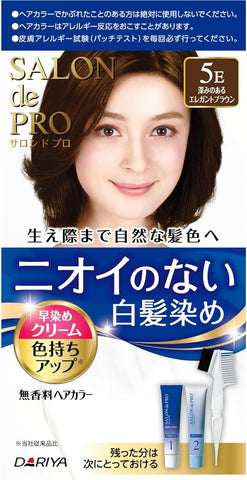 DARIYA Salon De Pro Gray Hair Quick Color Cream - 5E Deep Elegant Brown