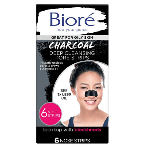 Bioré Charcoal Deep Cleansing Pore Strips - 6 Nose Strips