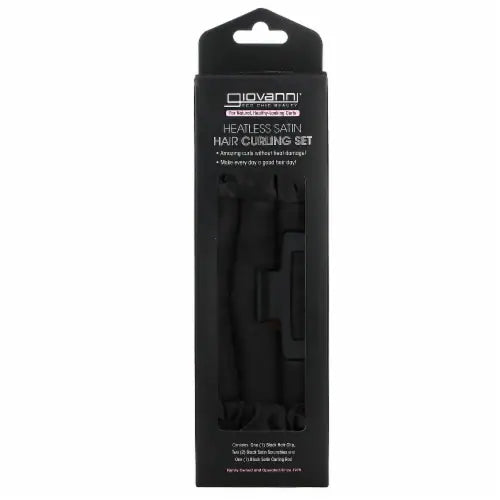 Giovanni Heatless Satin Hair Curling Set 4 Pieces - Black - Glamorous Beauty