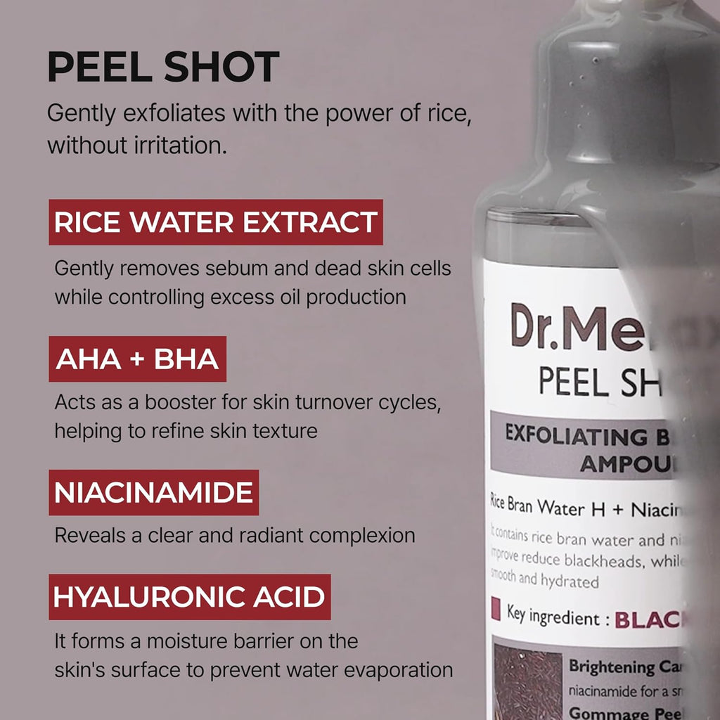 Dr.Melaxin Peel Shot Exfoliant Black Rice Ampoule - Glamorous Beauty
