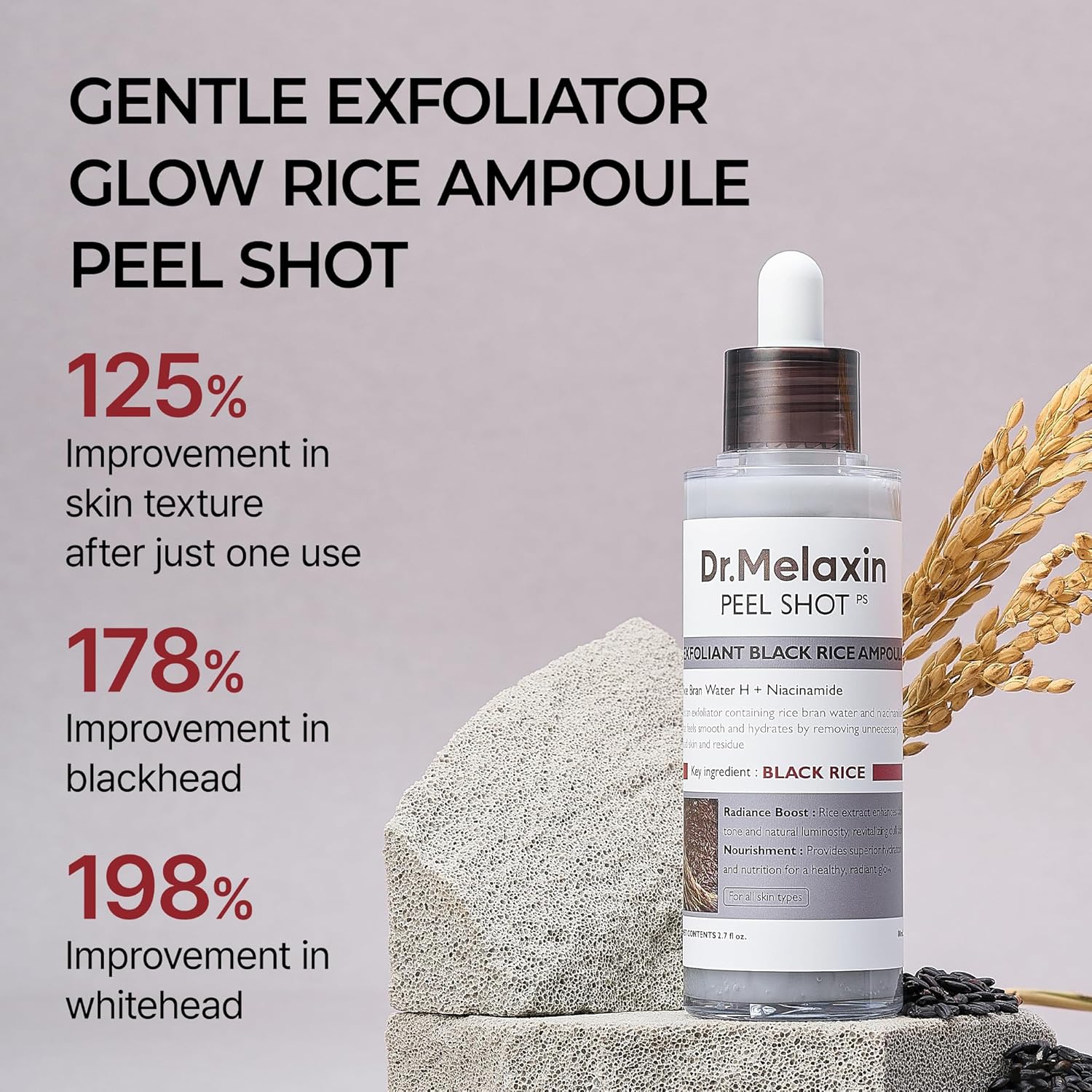 Dr.Melaxin Peel Shot Exfoliant Black Rice Ampoule - Glamorous Beauty