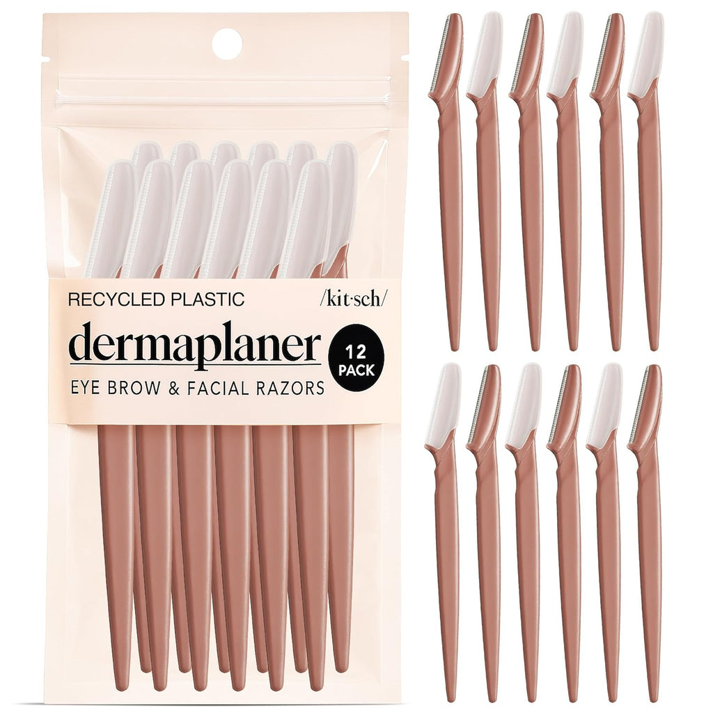 Kitsch Eyebrow Razor - Dermaplaner 12pc Pink - Glamorous Beauty