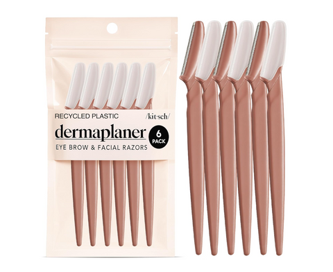 Kitsch Eyebrow Razor - Dermaplaner 6pc Pink