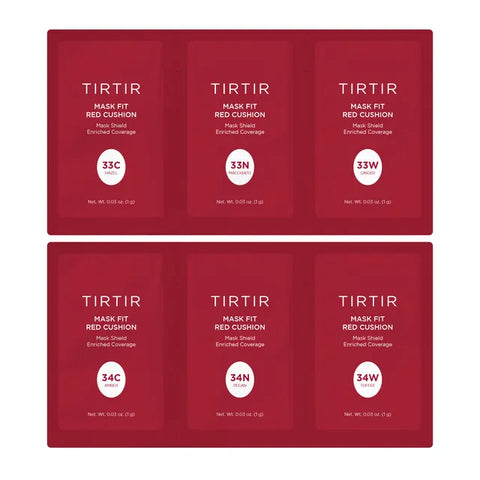 TIRTIR Mask Fit Red Cushion 6 Shade Trial Kit 33C - 34W