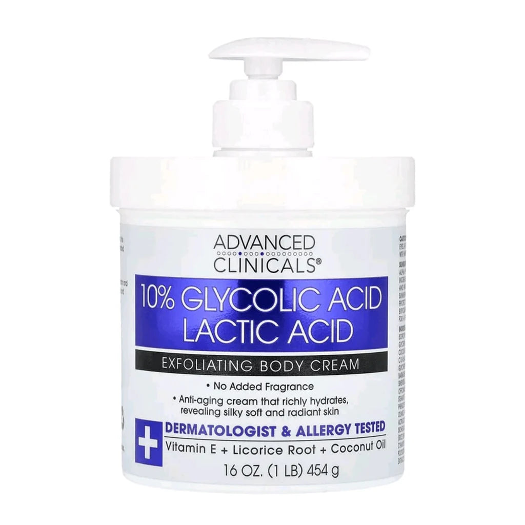Advanced Clinicals 10% Glycolic Acid, Lactic Acid Cream