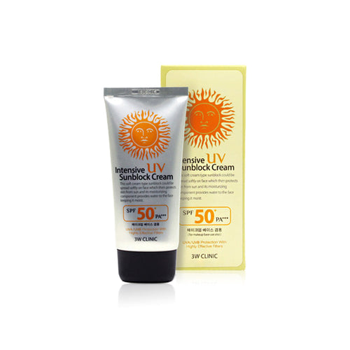 3W CLINIC Intensive UV Sunblock Cream SPF50+ PA+++ - Glamorous Beauty