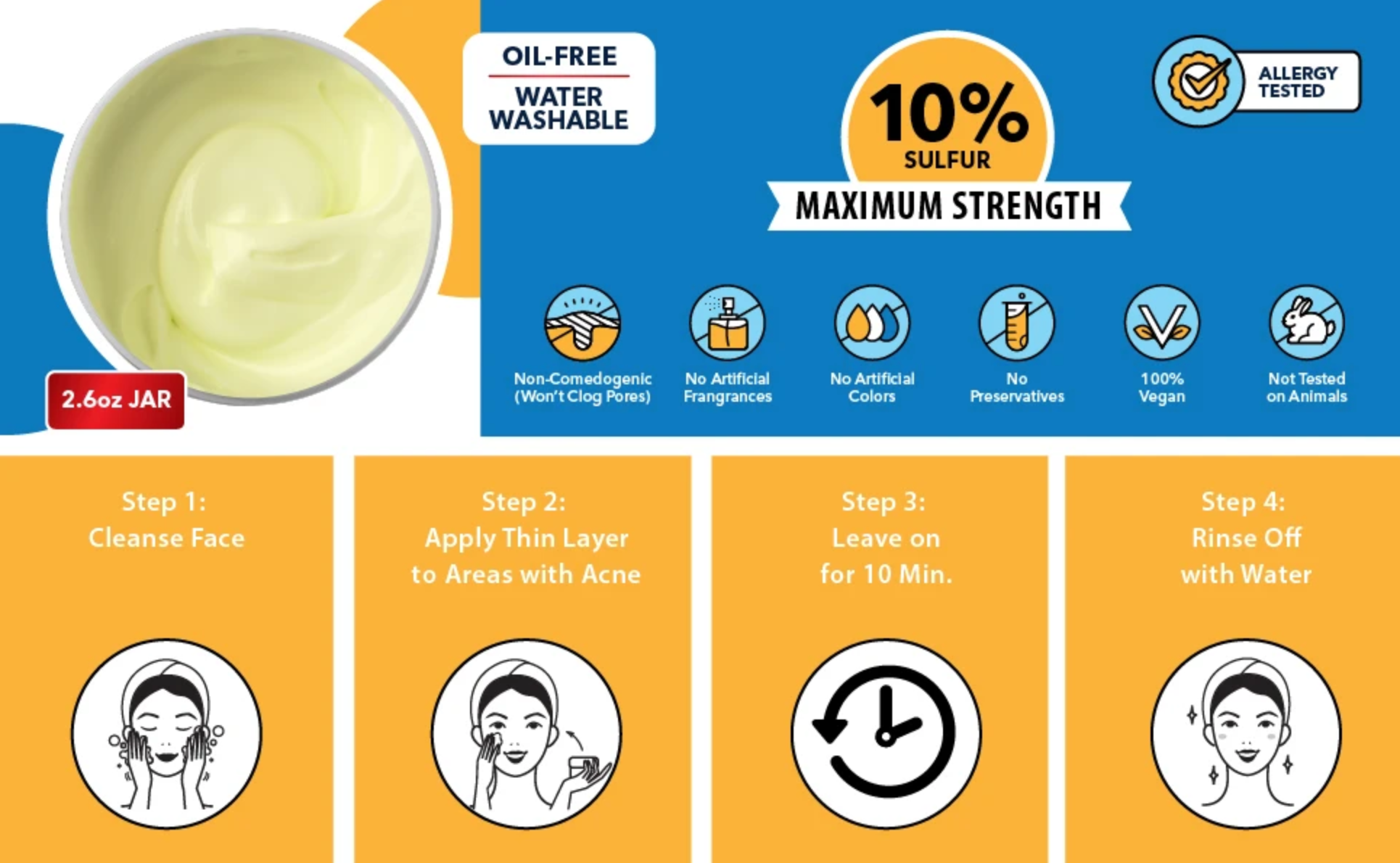 De La Cruz Sulfur Ointment 10% Acne Medication Ointment