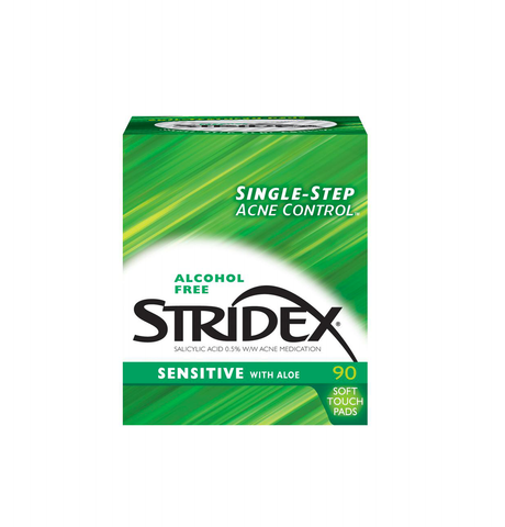 Stridex Daily Care Acne Pads with Salicylic Acid, Sensitive with Aloe - 90 Pads