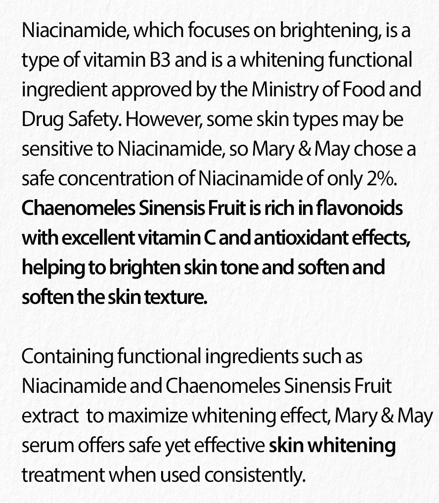 Mary&May Niacinamide + Chaenomeles Sinensis - Glamorous Beauty