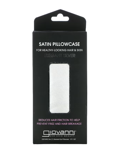 Giovanni Satin Pillowcase in Silver - 1 Pillowcase - Glamorous Beauty